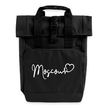 Moscow Heartbeat Russia Moscow - Roll Top Backpack with Two Handles - black - Front