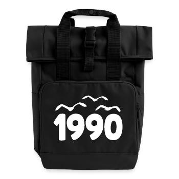 1990 Année Anniversaire Millésime 1990 - Sac à dos Roll Top à deux anses - noir - Devant