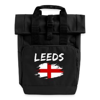 Leeds England - Roll Top Backpack with Two Handles - black - Front
