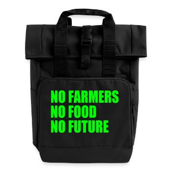 no farmers no food no future - Rolltop Rucksack mit zwei Griffen - Schwarz - Vorne