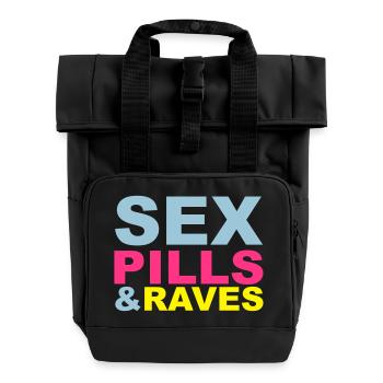 Sex Pills Raves - Rolltop Rucksack mit zwei Griffen - Schwarz - Vorne