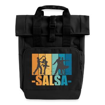 Salsa Vintage Dancer Retro Dancing Cadeau - Sac à dos Roll Top à deux anses - noir - Devant