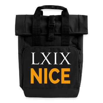 LXIX in latin - Roll Top Backpack with Two Handles - black - Front