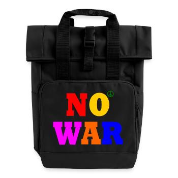 No war - Rolltop Rucksack mit zwei Griffen - Schwarz - Vorne