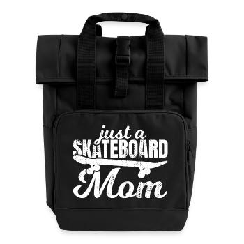 Nur eine Skateboard Mutter - Rolltop Rucksack mit zwei Griffen - Schwarz - Vorne