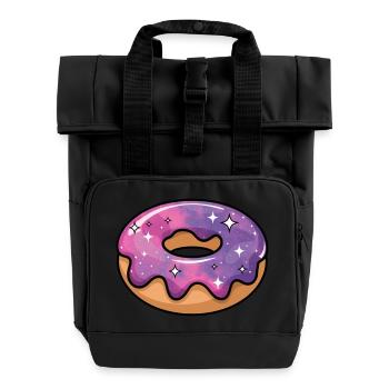 Kosmische Galaxie Donut - Rolltop Rucksack mit zwei Griffen - Schwarz - Vorne