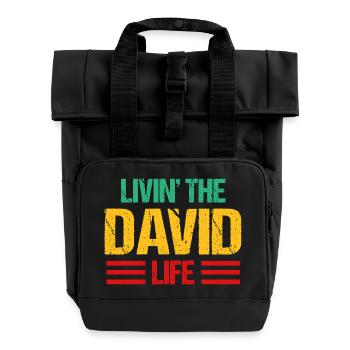 David - Rolltop Rucksack mit zwei Griffen - Schwarz - Vorne