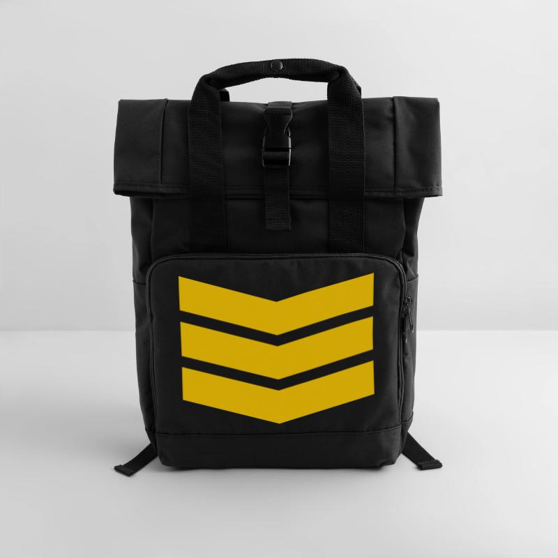 Chevron Stack Bold Pattern Roll Top Backpack with Two Handles