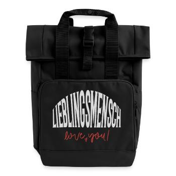Favorite person - Roll Top Backpack with Two Handles - black - Front