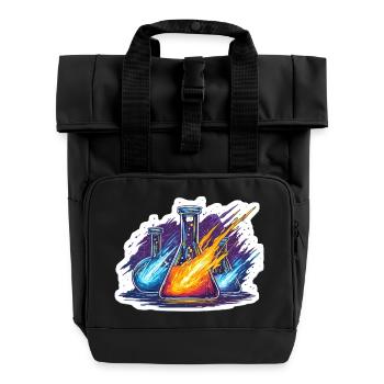 Lab Geek Quadrantid Meteor Shower Lab Experiment - Roll Top Backpack with Two Handles - black - Front