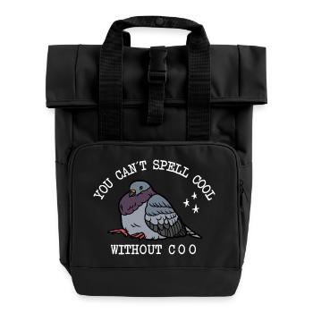 Taube Can’t Spell Cool - Rolltop Rucksack mit zwei Griffen - Schwarz - Vorne