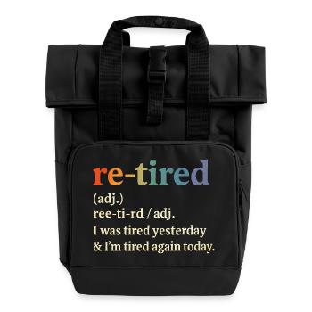 Définition de la pension de retraite Humour pour retraités Drôle - Sac à dos Roll Top à deux anses - noir - Devant