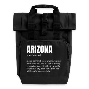 Arizona Sonnenkraft Grafik - Rolltop Rucksack mit zwei Griffen - Schwarz - Vorne