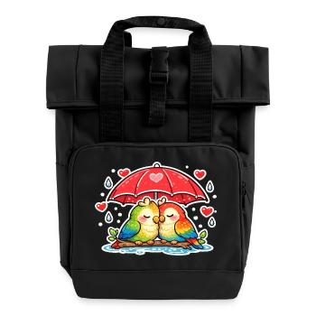 Quelques cœurs sous un parapluie - Sac à dos Roll Top à deux anses - noir - Devant