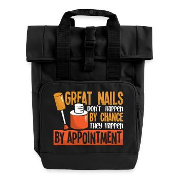 Nageldesigner Nageldesignerin Kosmetik Nagelstudio - Rolltop Rucksack mit zwei Griffen - Schwarz - Vorne