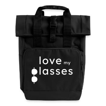 Love my Glasses - Rolltop Rucksack mit zwei Griffen - Schwarz - Vorne