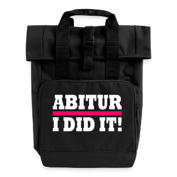Abitur - Rolltop Rucksack mit zwei Griffen - Schwarz - Vorne