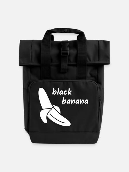 Black Banana - Rolltop Rucksack mit zwei Griffen - Schwarz
