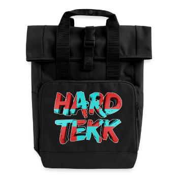 HardTekk 3D Schriftzug 004 - Rolltop Rucksack mit zwei Griffen - Schwarz - Vorne