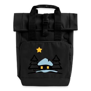 Maison de Noël au Pôle Nord - Sac à dos Roll Top à deux anses - noir - Devant
