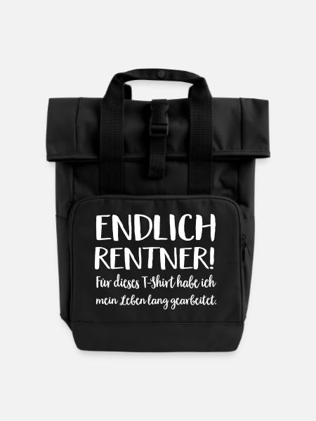 Rentner - Rolltop Rucksack mit zwei Griffen - Schwarz
