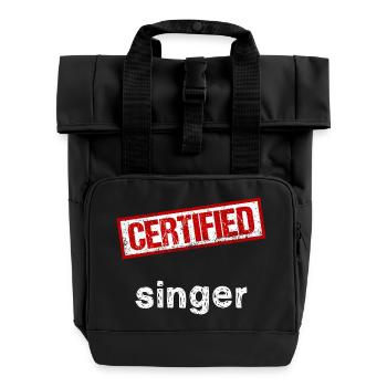 Singer - Roll Top Backpack with Two Handles - black - Front