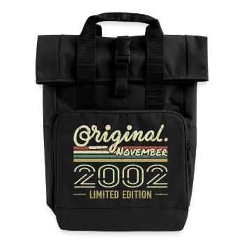 November 2002 - November 2002 Birthday Gift - Roll Top Backpack with Two Handles - black - Front