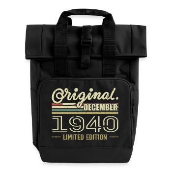 December 1940 Anniversary December 1940 December - Roll Top Backpack with Two Handles - black - Front
