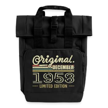 Décembre 1958 anniversaire Décembre 1958 Décembre - Sac à dos Roll Top à deux anses - noir - Devant