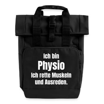 Physiotherapist - Roll Top Backpack with Two Handles - black - Front