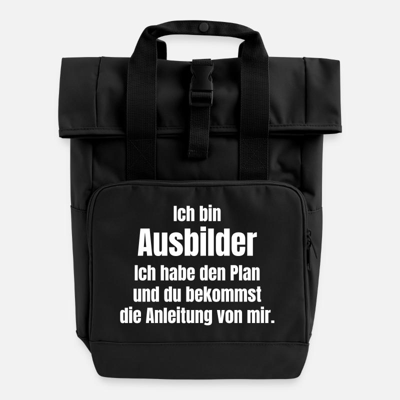 Ausbilder hat den Plan und liefert Anleitung - Rolltop Rucksack mit zwei Griffen - Schwarz