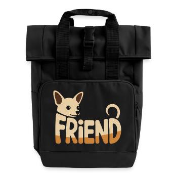 Ami chien Chihuahua - Logo d’animal de compagnie cool - Sac à dos Roll Top à deux anses - noir - Devant