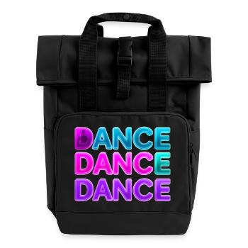 DANCE DANCE DANCE – Neon 80s mit Boxen - Rolltop Rucksack mit zwei Griffen - Schwarz - Vorne