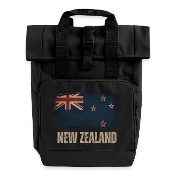 Drapeau Grunge de la Nouvelle-Zélande - Sac à dos Roll Top à deux anses - noir - Devant