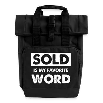 Lieblingswort Sold Shirt Statement - Rolltop Rucksack mit zwei Griffen - Schwarz - Vorne