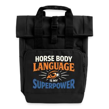 Pferdestimmung Humor Erfahrener Pferdebesitzer - Rolltop Rucksack mit zwei Griffen - Schwarz - Vorne