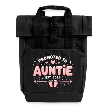 Tante 2026 Tante 2026 Befördert zu Tante 2026 - Rolltop Rucksack mit zwei Griffen - Schwarz - Vorne