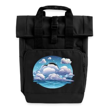 Sea of clouds over the ocean - Roll Top Backpack with Two Handles - black - Front
