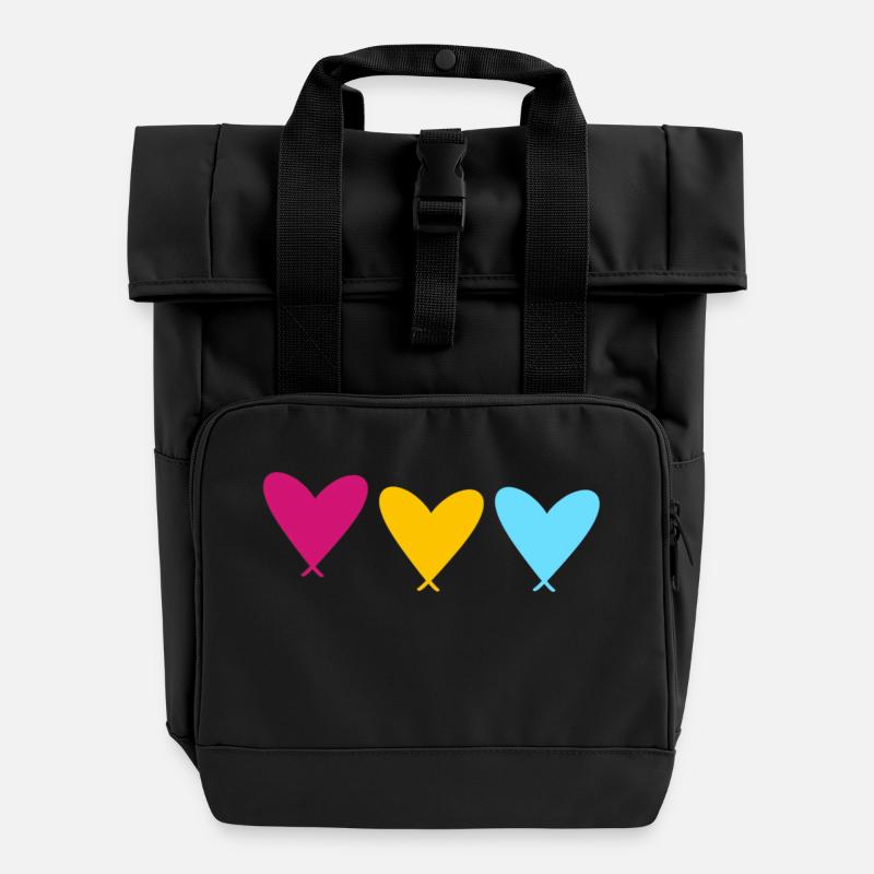 PanHearts - Rolltop Rucksack mit zwei Griffen - Schwarz