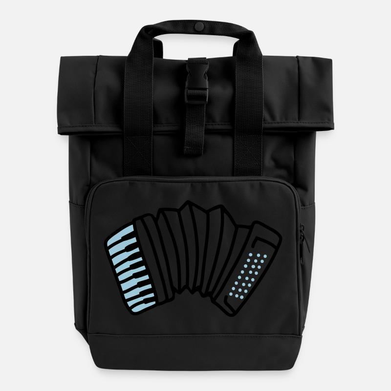 accordeon - Sac à dos Roll Top à deux anses - noir