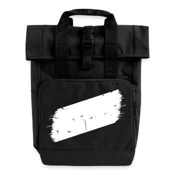 Blobs inclinés avec fissures | Marqueur (vectorgraphique) - Sac à dos Roll Top à deux anses - noir - Devant