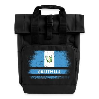 Guatemala flag - Roll Top Backpack with Two Handles - black - Front