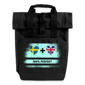 Royaume-Uni & Suède 100% parfait - Sac à dos Roll Top à deux anses - noir - Devant