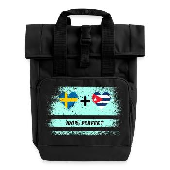 Cuba et Suède 100% parfait / cadeau - Sac à dos Roll Top à deux anses - noir - Devant
