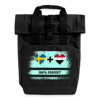 Syrie et Suède 100% parfait / cadeau - Sac à dos Roll Top à deux anses - noir - Devant