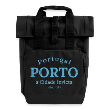 Porto a Cidade Invicta Logo - Roll Top Backpack with Two Handles - black - Front