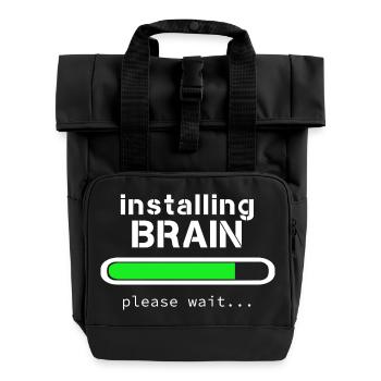 Installing Brain - Roll Top Backpack with Two Handles - black - Front