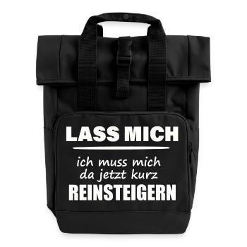 LASS MICH - Rolltop Rucksack mit zwei Griffen - Schwarz - Vorne