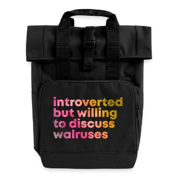 Walrus - Roll Top Backpack with Two Handles - black - Front