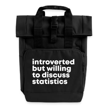 Statistik - Rolltop Rucksack mit zwei Griffen - Schwarz - Vorne